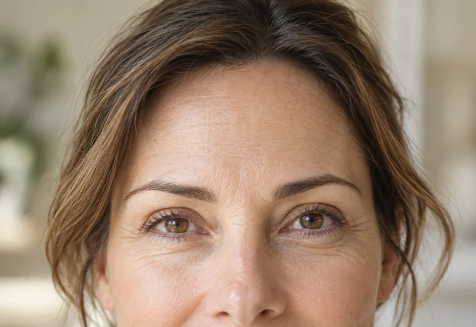 Imagen ilustrativa de la frente y la mirada de una mujer adulta